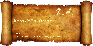 Kaptás Anett névjegykártya