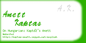 anett kaptas business card